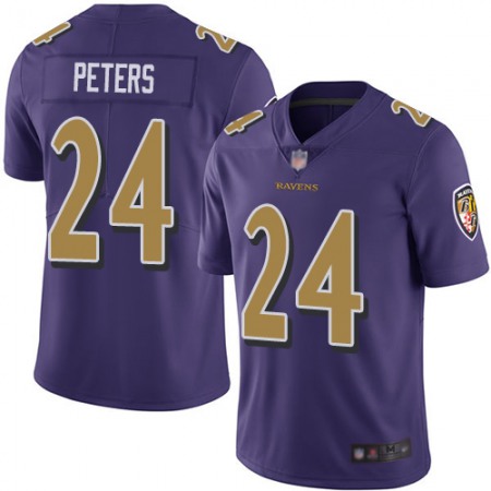 Nike Ravens #24 Marcus Peters Purple Youth Stitched NFL Limited Rush Jersey