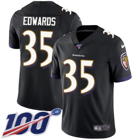 Nike Ravens #35 Gus Edwards Black Alternate Youth Stitched NFL 100th Season Vapor Untouchable Limited Jersey