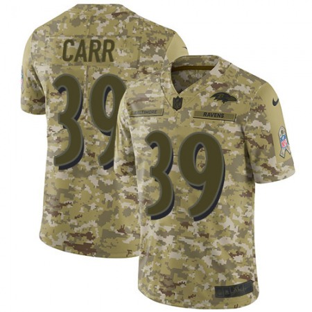 Nike Ravens #39 Brandon Carr Camo Youth Stitched NFL Limited 2018 Salute To Service Jersey
