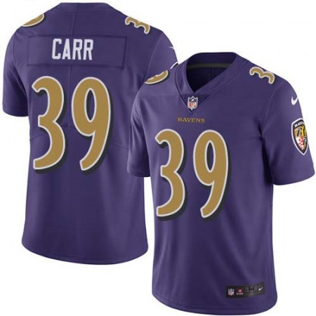 Nike Ravens #39 Brandon Carr Purple Youth Stitched NFL Limited Rush Jersey