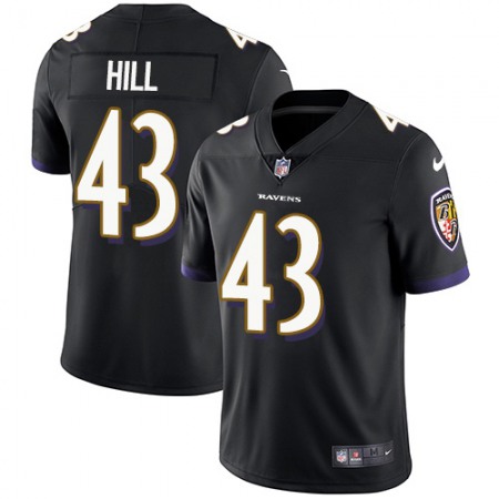 Nike Ravens #43 Justice Hill Black Alternate Youth Stitched NFL Vapor Untouchable Limited Jersey
