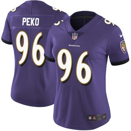 Nike Ravens #96 Domata Peko Sr Purple Team Color Women's Stitched NFL Vapor Untouchable Limited Jersey