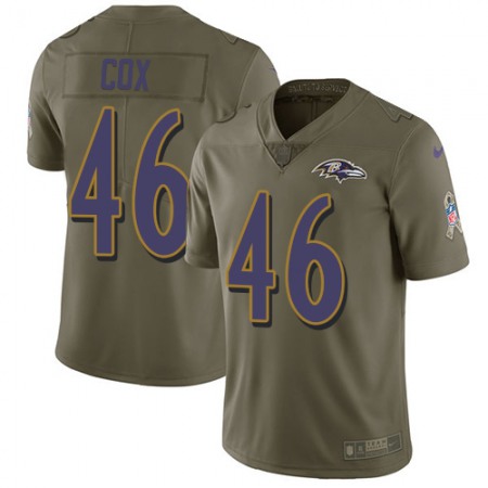 Nike Ravens #46 Morgan Cox Olive Youth Stitched NFL Limited 2017 Salute to Service Jersey