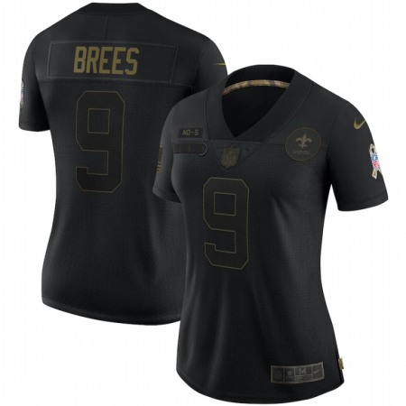 New Orleans Saints #9 Drew Brees Nike Women's 2020 Salute To Service Limited Jersey Black