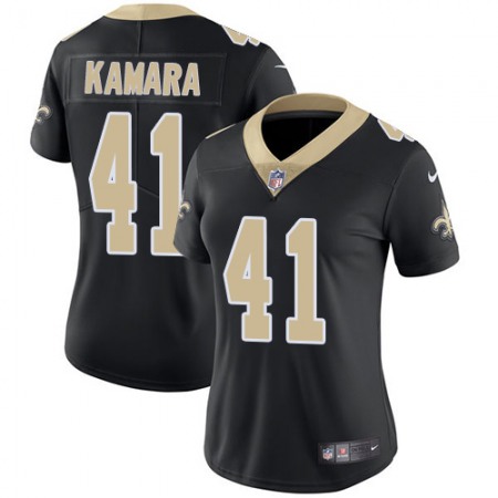 Nike Saints #41 Alvin Kamara Black Team Color Women's Stitched NFL Vapor Untouchable Limited Jersey