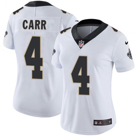 Nike Saints #4 Derek Carr White Women's Stitched NFL Vapor Untouchable Limited Jersey