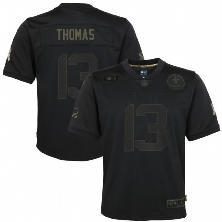 New Orleans Saints #13 Michael Thomas Nike Youth 2020 Salute to Service Game Jersey Black