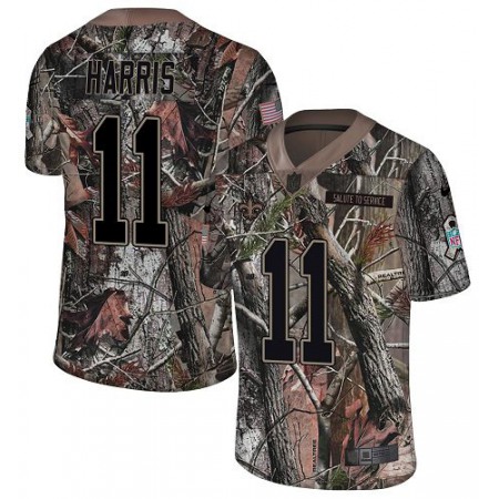 Nike Saints #11 Deonte Harris Camo Youth Stitched NFL Limited Rush Realtree Jersey