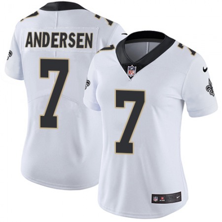 Nike Saints #7 Morten Andersen White Women's Stitched NFL Vapor Untouchable Limited Jersey