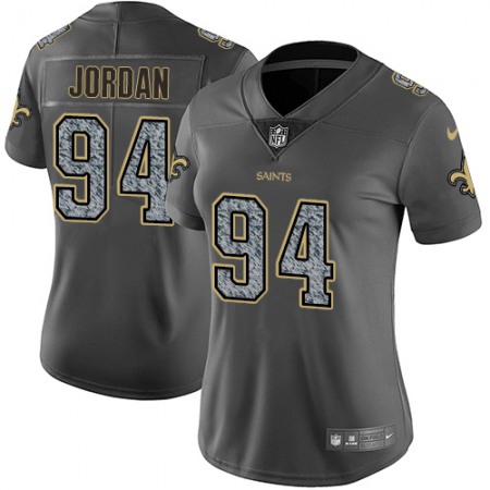 Nike Saints #94 Cameron Jordan Gray Static Women's Stitched NFL Vapor Untouchable Limited Jersey