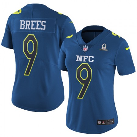 Nike Saints #9 Drew Brees Navy Women's Stitched NFL Limited NFC 2017 Pro Bowl Jersey