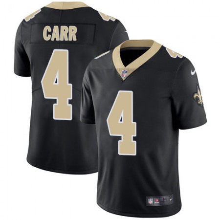 Nike Saints #4 Derek Carr Black Team Color Youth Stitched NFL Vapor Untouchable Limited Jersey