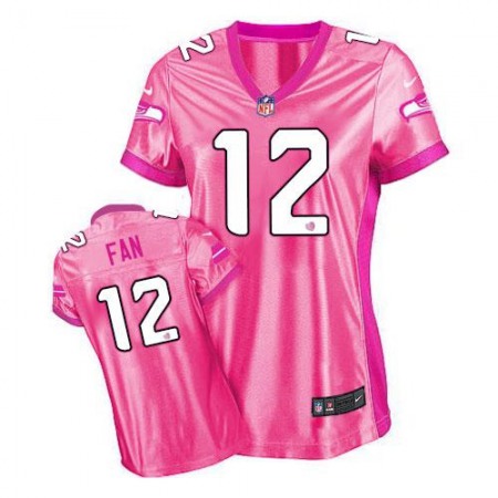 Nike Seahawks #12 Fan Pink Women's Be Luv'd Stitched NFL New Elite Jersey