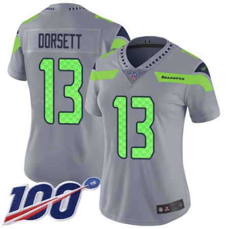 Nike Seahawks #13 Phillip Dorsett Gray Women's Stitched NFL Limited Inverted Legend 100th Season Jersey