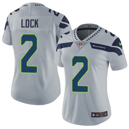 Nike Seahawks #2 Drew Lock Grey Alternate Women's Stitched NFL Vapor Untouchable Limited Jersey