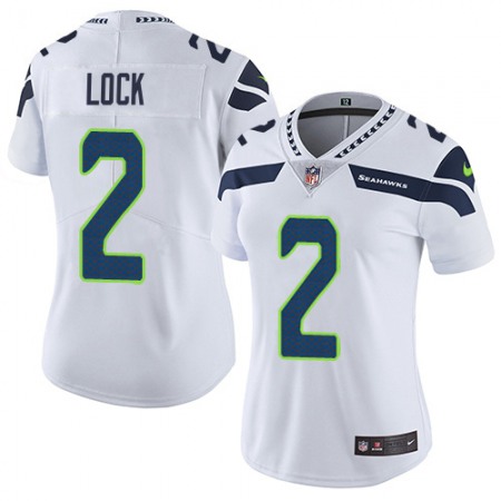 Nike Seahawks #2 Drew Lock White Women's Stitched NFL Vapor Untouchable Limited Jersey