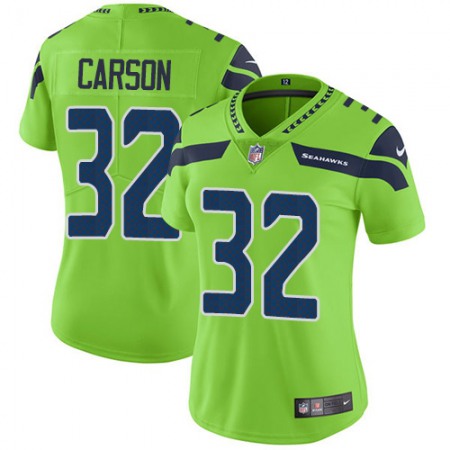 Nike Seahawks #32 Chris Carson Green Women's Stitched NFL Limited Rush Jersey