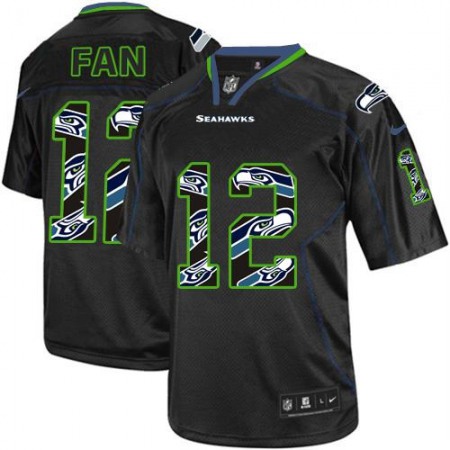 Nike Seahawks #12 Fan New Lights Out Black Youth Stitched NFL Elite Jersey