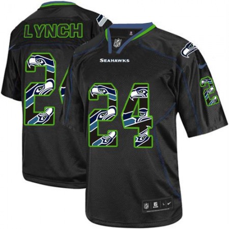 Nike Seahawks #24 Marshawn Lynch New Lights Out Black Youth Stitched NFL Elite Jersey