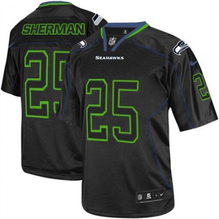 Nike Seahawks #25 Richard Sherman Lights Out Black Youth Stitched NFL Elite Jersey