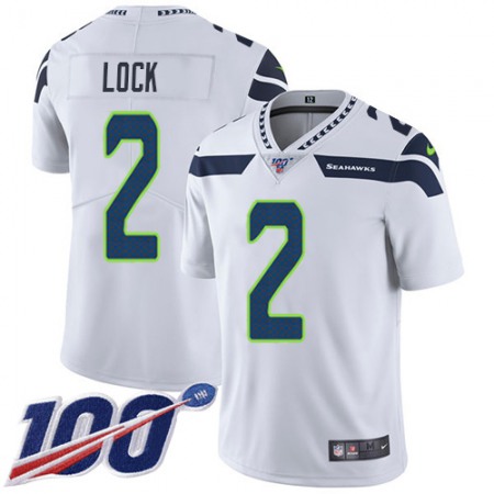 Nike Seahawks #2 Drew Lock White Youth Stitched NFL 100th Season Vapor Untouchable Limited Jersey