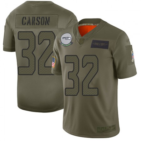 Nike Seahawks #32 Chris Carson Camo Youth Stitched NFL Limited 2019 Salute to Service Jersey