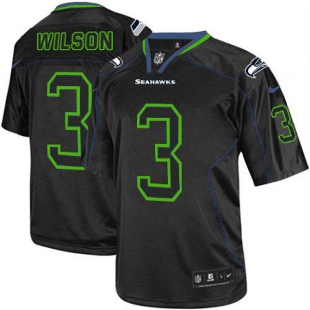 Nike Seahawks #3 Russell Wilson Lights Out Black Youth Stitched NFL Elite Jersey