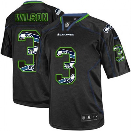 Nike Seahawks #3 Russell Wilson New Lights Out Black Youth Stitched NFL Elite Jersey