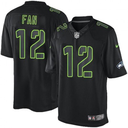 Nike Seahawks #12 Fan Black Men's Stitched NFL Impact Limited Jersey