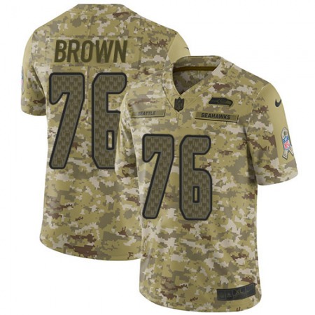 Nike Seahawks #76 Duane Brown Camo Youth Stitched NFL Limited 2018 Salute to Service Jersey