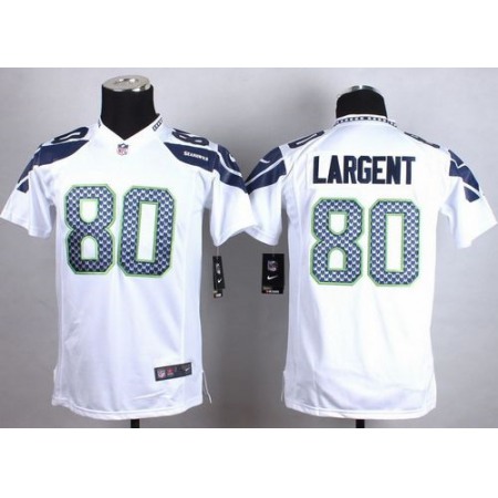 Nike Seahawks #80 Steve Largent White Youth Stitched NFL Elite Jersey