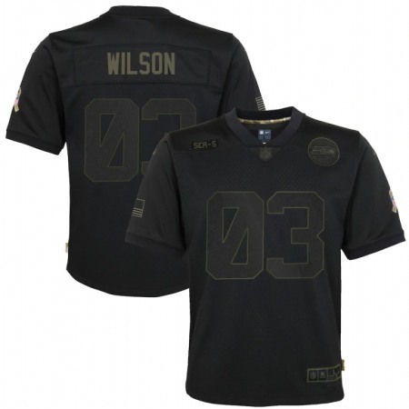 Seattle Seahawks #3 Russell Wilson Nike Youth 2020 Salute to Service Game Jersey Black