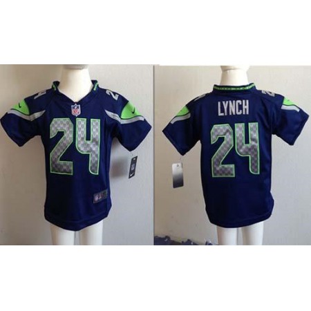 Toddler Nike Seahawks #24 Marshawn Lynch Steel Blue Team Color Stitched NFL Elite Jersey