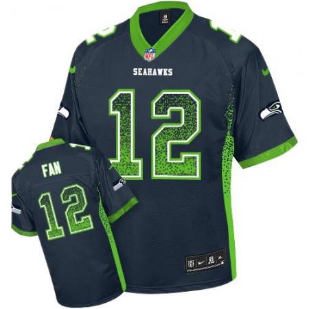 Nike Seahawks #12 Fan Steel Blue Team Color Men's Stitched NFL Elite Drift Fashion Jersey