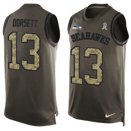 Nike Seahawks #13 Phillip Dorsett Green Men's Stitched NFL Limited Salute To Service Tank Top Jersey