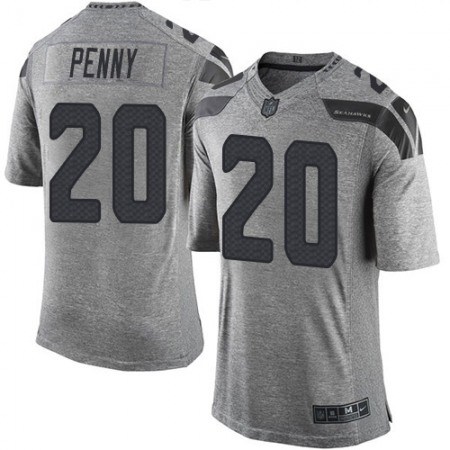 Nike Seahawks #20 Rashaad Penny Gray Men's Stitched NFL Limited Gridiron Gray Jersey