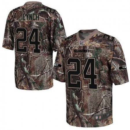 Nike Seahawks #24 Marshawn Lynch Camo Men's Stitched NFL Realtree Elite Jersey