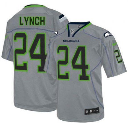 Nike Seahawks #24 Marshawn Lynch Lights Out Grey Men's Stitched NFL Elite Jersey