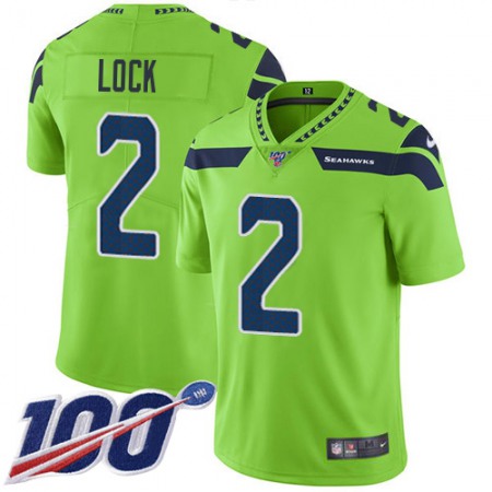 Nike Seahawks #2 Drew Lock Green Men's Stitched NFL Limited Rush 100th Season Jersey