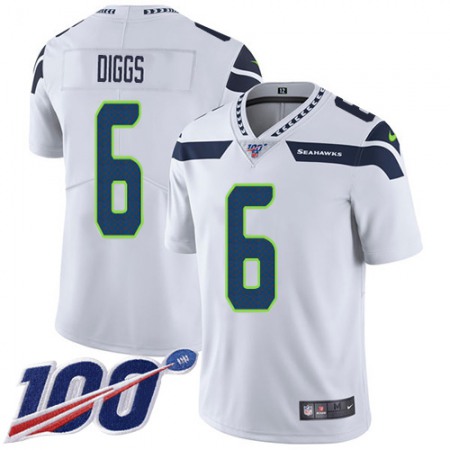 Nike Seahawks #6 Quandre Diggs White Men's Stitched NFL 100th Season Vapor Untouchable Limited Jersey