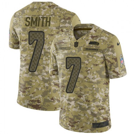 Nike Seahawks #7 Geno Smith Camo Men's Stitched NFL Limited 2018 Salute To Service Jersey