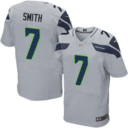 Nike Seahawks #7 Geno Smith Gray Nike Men's Stitched NFL Elite Jersey