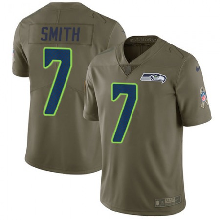 Nike Seahawks #7 Geno Smith Olive Men's Stitched NFL Limited 2017 Salute To Service Jersey