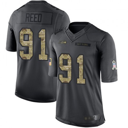 Nike Seahawks #91 Jarran Reed Black Men's Stitched NFL Limited 2016 Salute to Service Jersey