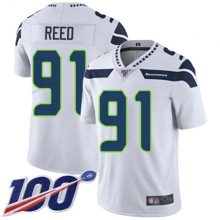 Nike Seahawks #91 Jarran Reed White Men's Stitched NFL 100th Season Vapor Limited Jersey