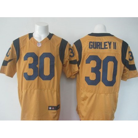 Nike Rams #30 Todd Gurley II Gold Men's Stitched NFL Elite Rush Jersey