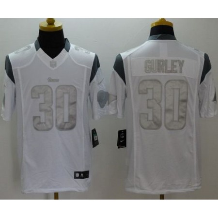 Nike Rams #30 Todd Gurley White Men's Stitched NFL Limited Platinum Jersey