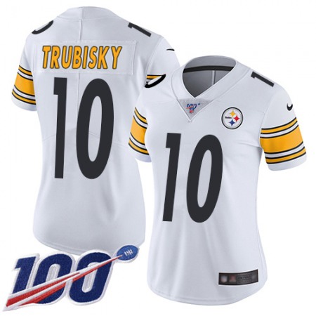 Nike Steelers #10 Mitchell Trubisky White Women's Stitched NFL 100th Season Vapor Untouchable Limited Jersey