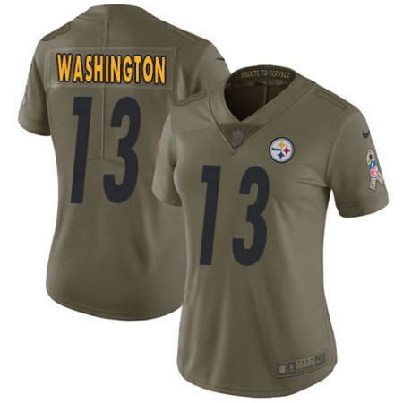 Nike Steelers #13 James Washington Olive Women's Stitched NFL Limited 2017 Salute to Service Jersey