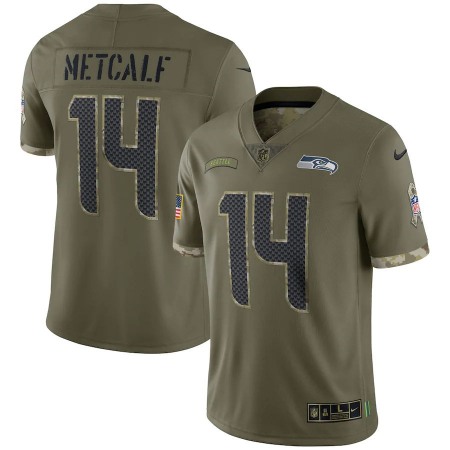 Seattle Seahawks #14 DK Metcalf Nike Men's 2022 Salute To Service Limited Jersey - Olive